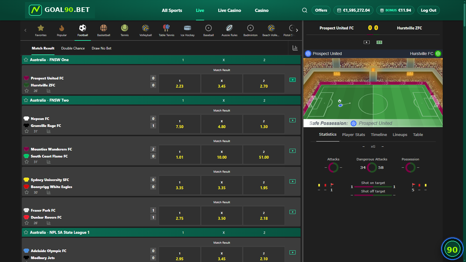 Live football